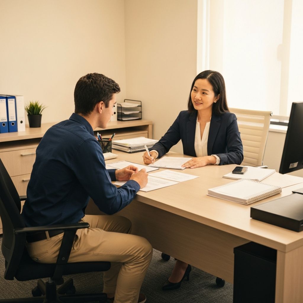 A Centre Futura advisor consulting with a student
